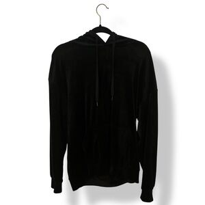 Boohoo Man Men’s Black Suede Hoodie Size Medium
